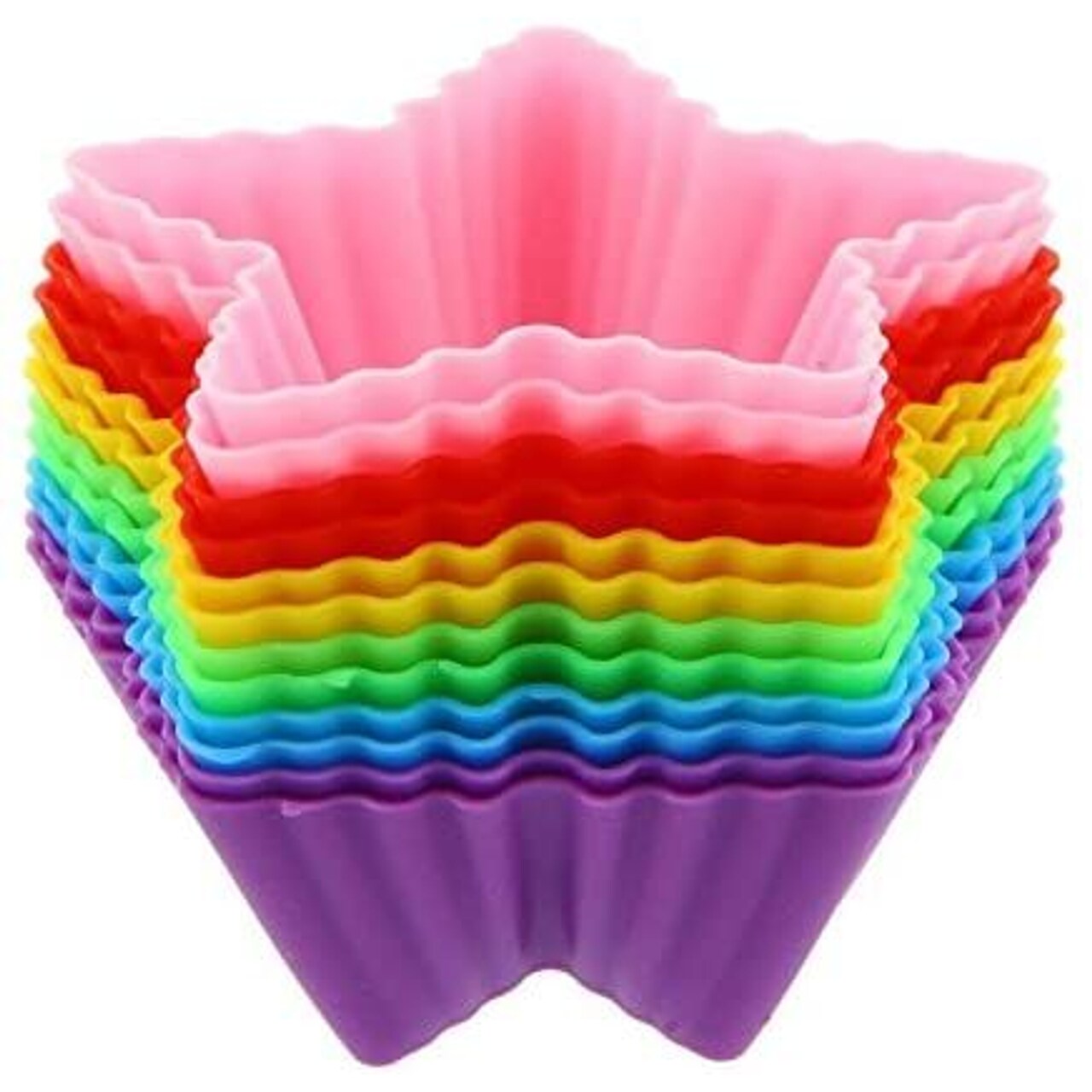 Reusable Silicone Baking Cups, Star Cupcake Liners (3 in., 12 Pack)